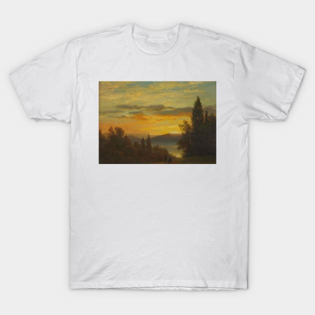 On the Hudson River Near Irvington by Albert Bierstadt T-Shirt by Classic Art Stall